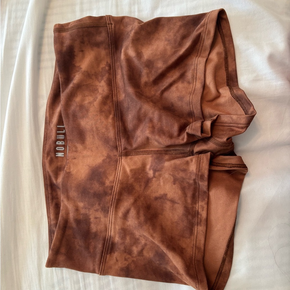 NOBULL Brown Tie-Dye Athletic Shorts